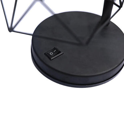 Lámpara de Mesa de 1 Luz USB de Batería de Hierro con Diamante Decorativo Moderno 
