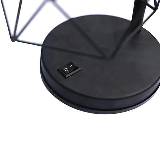 Lámpara de Mesa de 1 Luz USB de Batería de Hierro con Diamante Decorativo Moderno 