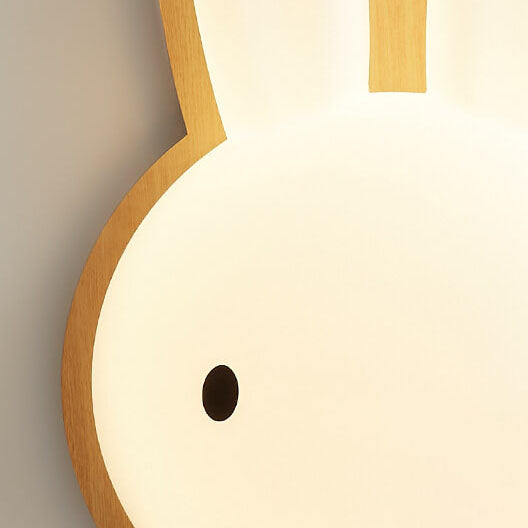 Modern Funny Bunny Kids Iron Acrylic LED Flush Mount Light