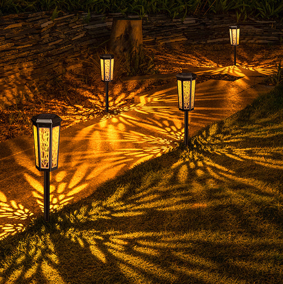 Contemporary Industrial Solar Hexagonal Plastic LED Lawn Insert Light For Outdoor Patio
