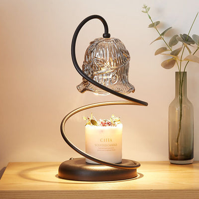 Modern Creative Glass Flower-Shaped 1-Light Melting Wax Table Lamp