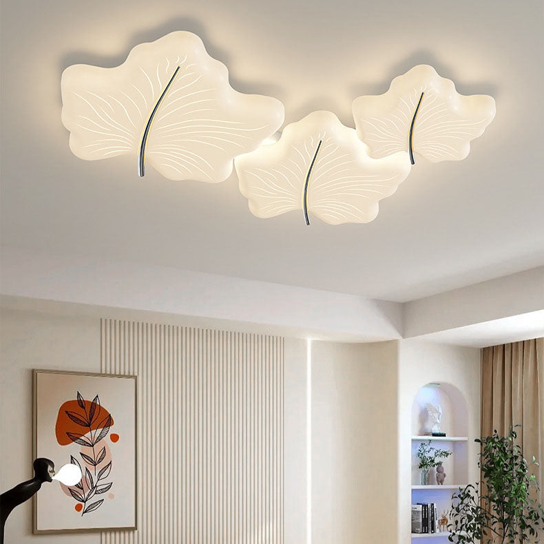 Modern Minimalist Multi Leaf Iron Acrylic LED Flush Mount Ceiling Light For Bedroom