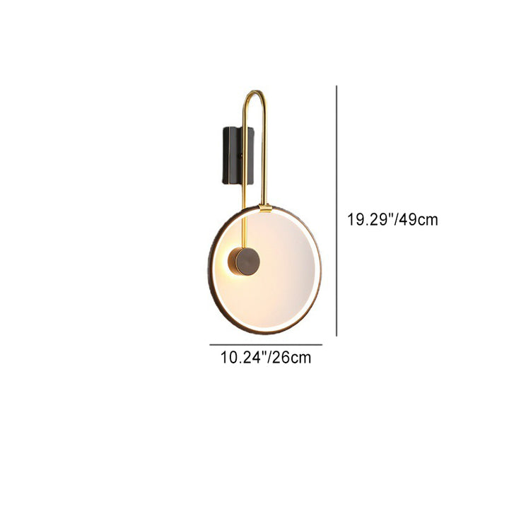 Aplique de pared LED moderno de aluminio, silicona y acrílico con diseño circular tipo anillo para dormitorio 