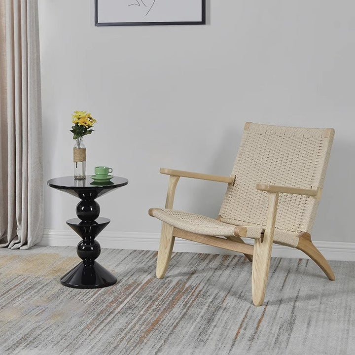 Table d'appoint ronde nordique contemporaine en résine laquée pour salon 