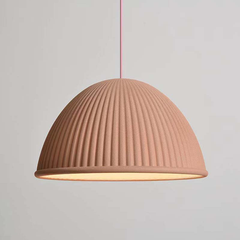Contemporary Scandinavian Resin Half Circle Stripe Design 1-Light Pendant Light For Dining Room