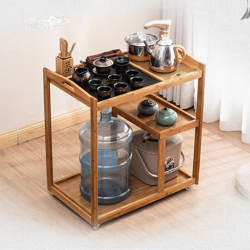 Moderner minimalistischer rechteckiger Massivholz-Beistelltisch mit 3 Ebenen für das Wohnzimmer 