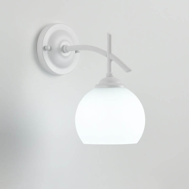 Lampe murale moderne Art déco ronde en verre et métal à 1 lumière pour chambre à coucher 
