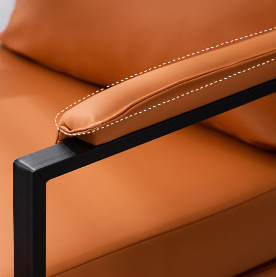 Contemporary Scandinavian Fabric Velvet Faux Leather Carbon Steel Latex Sponge Square Accent Chair Backrest Armrest For Living Room