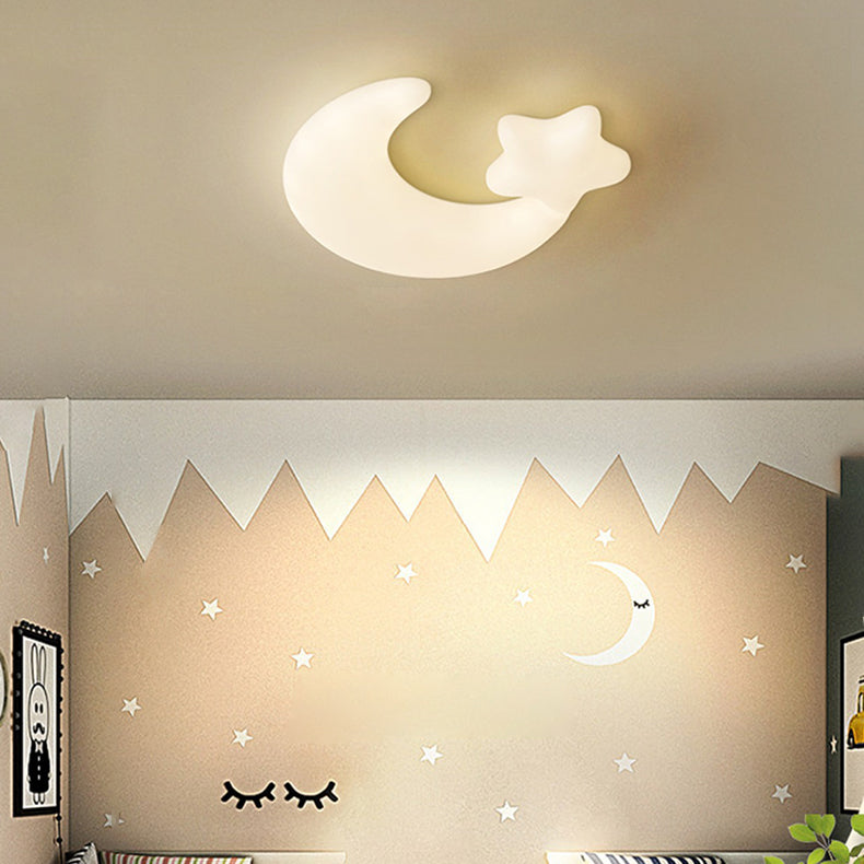 Plafonnier LED en fer PE Lune Étoile Minimaliste Moderne pour Chambre 