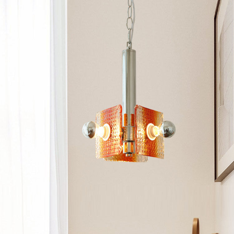 Lustre suspendu moderne en verre à 3 lumières de style milieu du siècle pour salon 