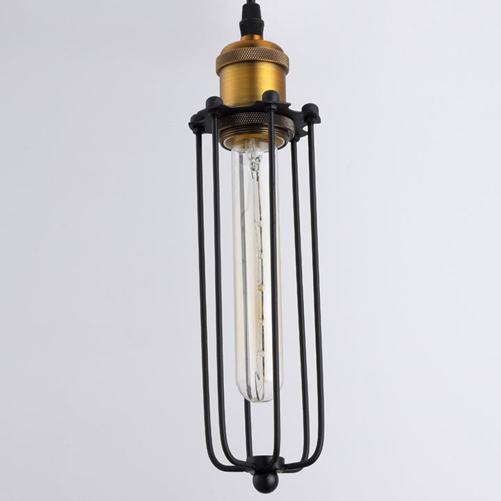 Suspension Luminaire 1-Lumière en Aluminium Fer Fil Cylindre Vintage Traditionnel pour Salon 