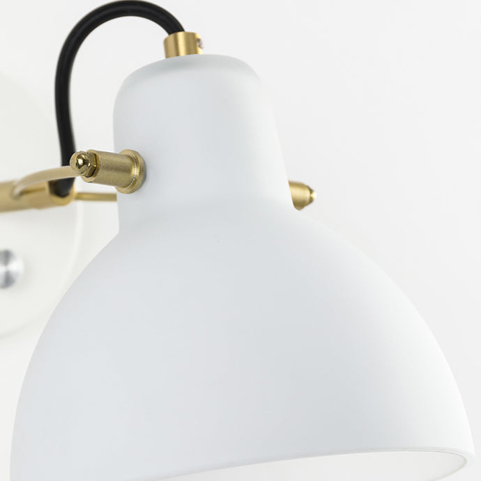 Lámpara de Aplique de Pared de 1 Luz Hemisferoide de Vidrio de Hierro de Simplicidad Moderna para Cabecera 