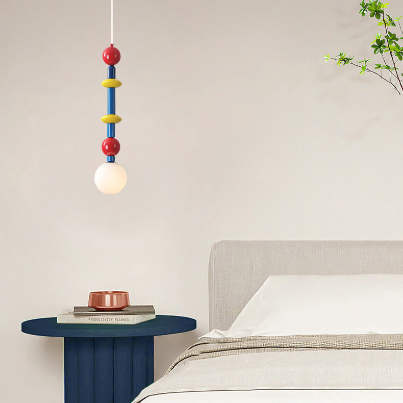 Suspension Luminaire Contemporain Simplicité Ronde en Verre et Fer à 1 Lumière pour Salon 
