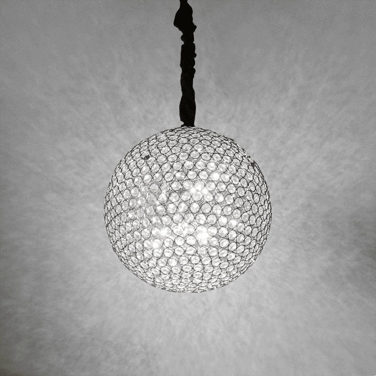Moderner minimalistischer runder Eisen-Kristall 4-Licht-Kronleuchter für das Wohnzimmer 