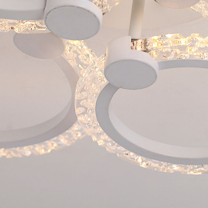 Zeitgenössisches nordisches Edelstahl Acryl Rundes LED-Deckenleuchte für das Schlafzimmer 