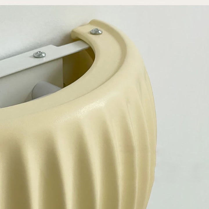 Lámpara de Aplique de Pared de 2 Luces con Pantalla Semicircular de Resina Acanalada Crema Nórdica Contemporánea para Dormitorio 