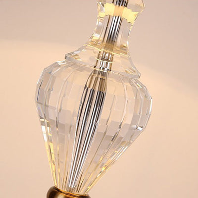 Traditionelle europäische Zylinder-Hardware-Kristallgewebe-1-Licht-Tischlampe für Schlafzimmer 
