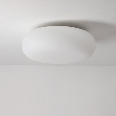 Modern Minimalist Oval Iron PE LED Flush Mount Ceiling Light For Bedroom