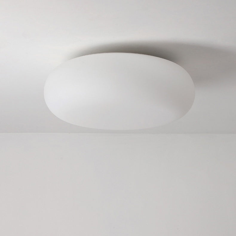 Modern Minimalist Oval Iron PE LED Flush Mount Ceiling Light For Bedroom