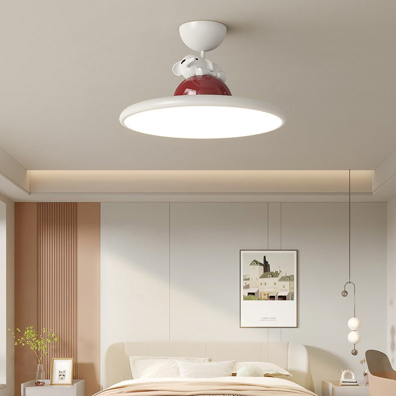 Zeitgenössische kreative Cartoon Panda Elefant Eisen Acryl LED Semi-Flush Mount Deckenleuchte für Schlafzimmer 