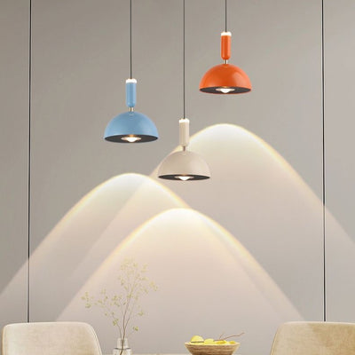 Lámpara colgante LED de cúpula redonda minimalista moderna de aluminio y acrílico para dormitorio 