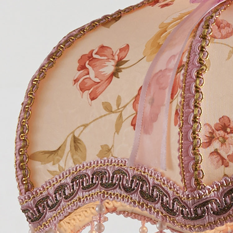 Lampe de table 1 lumière en résine et tissu avec vase traditionnel européen pour chambre 