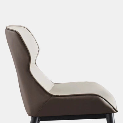 Dossier de chaise de salle à manger rembourré en cuir microfibre de luxe contemporain pour salle à manger 