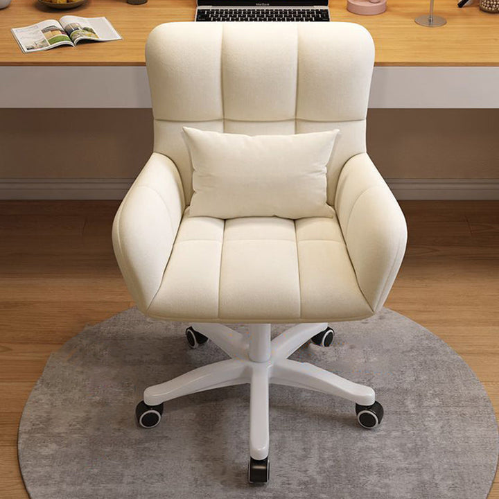Moderner minimalistischer quadratischer Rücken Samt Baumwolle Nylon Schreibtischstuhl Rückenlehne Armlehne für Home Office 