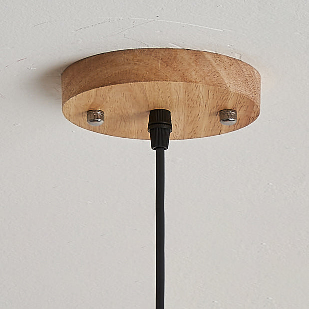 Suspension en bois massif carré japonais traditionnel à 1 lumière pour chambre 