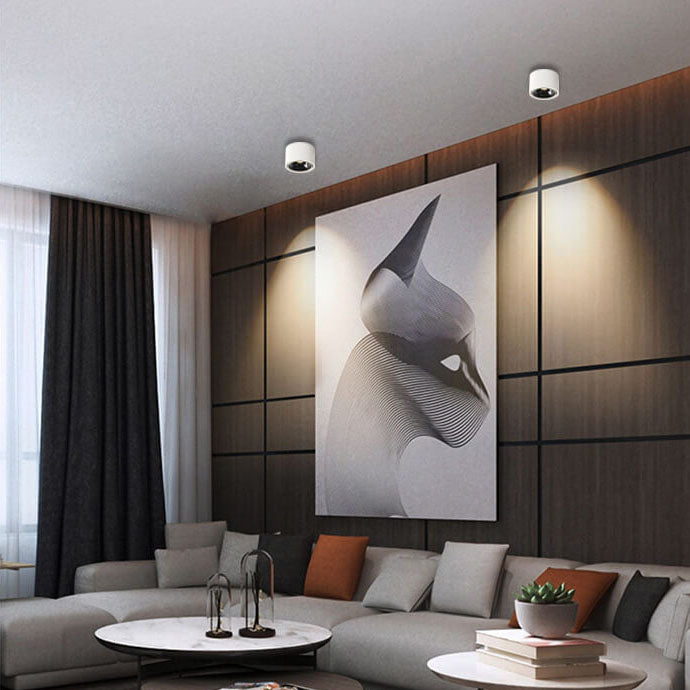 Moderner minimalistischer runder Strahler, verstellbare LED-Deckenleuchte 