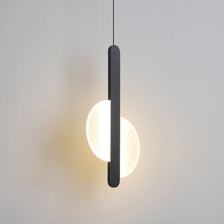 Lámpara colgante LED semicircular redonda de hierro acrílico de simplicidad moderna para mesita de noche 