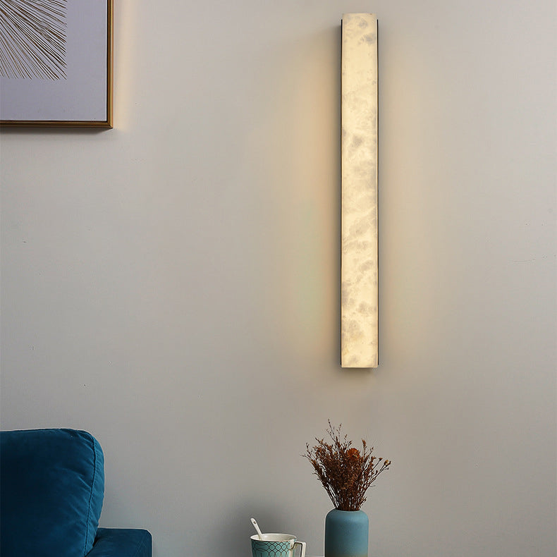Moderne minimalistische Streifen Kupfer Marmor LED Wandleuchte Lampe für Wohnzimmer 