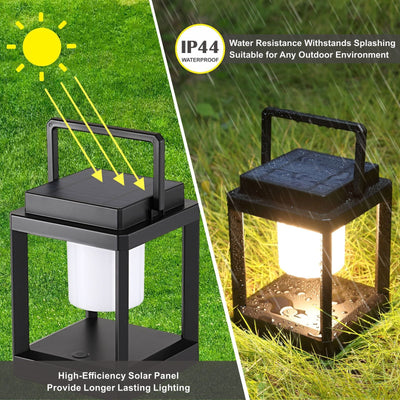 Lumière extérieure portable LED solaire carrée en PC ABS étanche minimaliste moderne pour jardin 