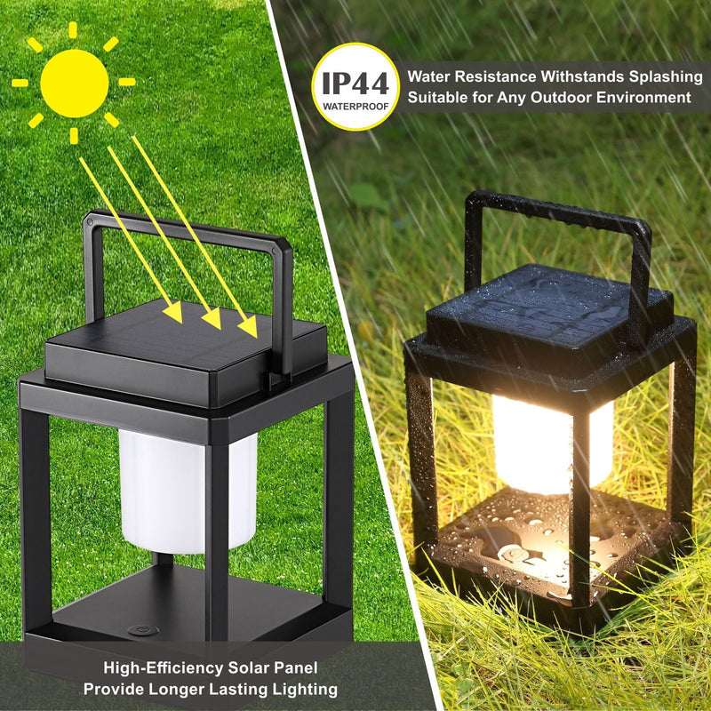 Lumière extérieure portable LED solaire carrée en PC ABS étanche minimaliste moderne pour jardin 