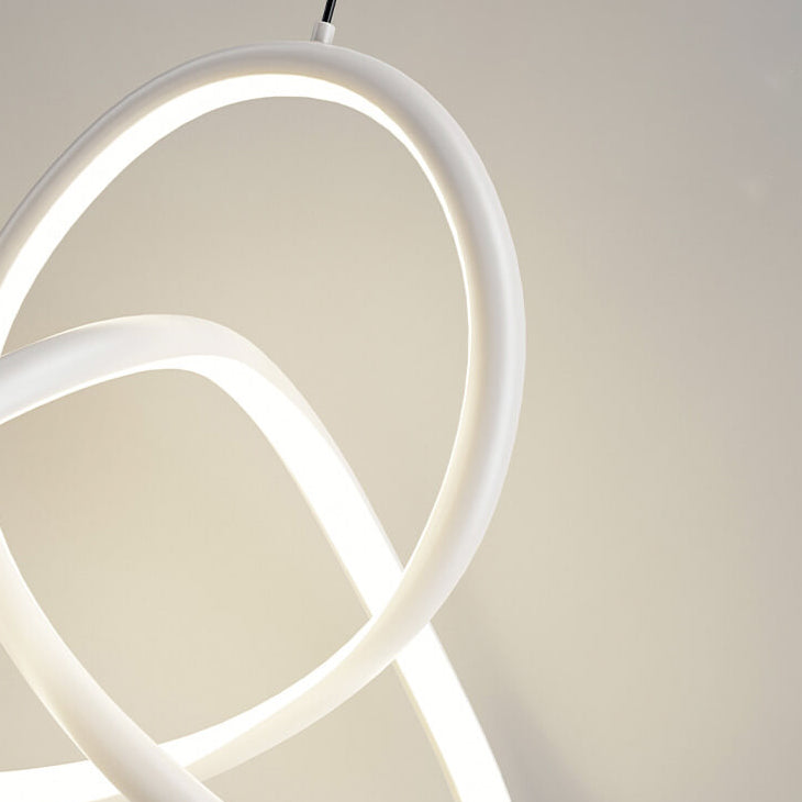 Moderne minimalistische dreieckige ringförmige Pendelleuchte aus Aluminium und Silikon mit LED 