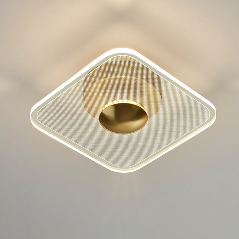 Lustre semi-encastré LED en acrylique à motif géométrique circulaire vertical de luxe contemporain pour salon 