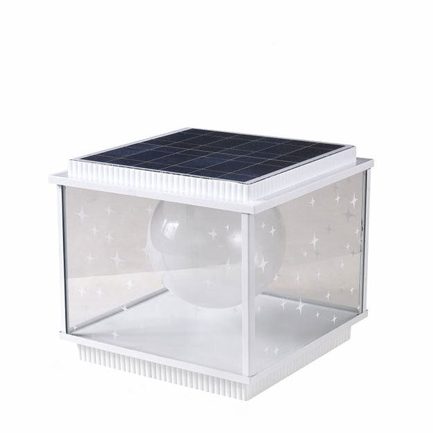 Moderne Schlichtheit Aluminiumlegierung Glas Quadratische Kugel LED Außenlandschaftsleuchte für den Garten 