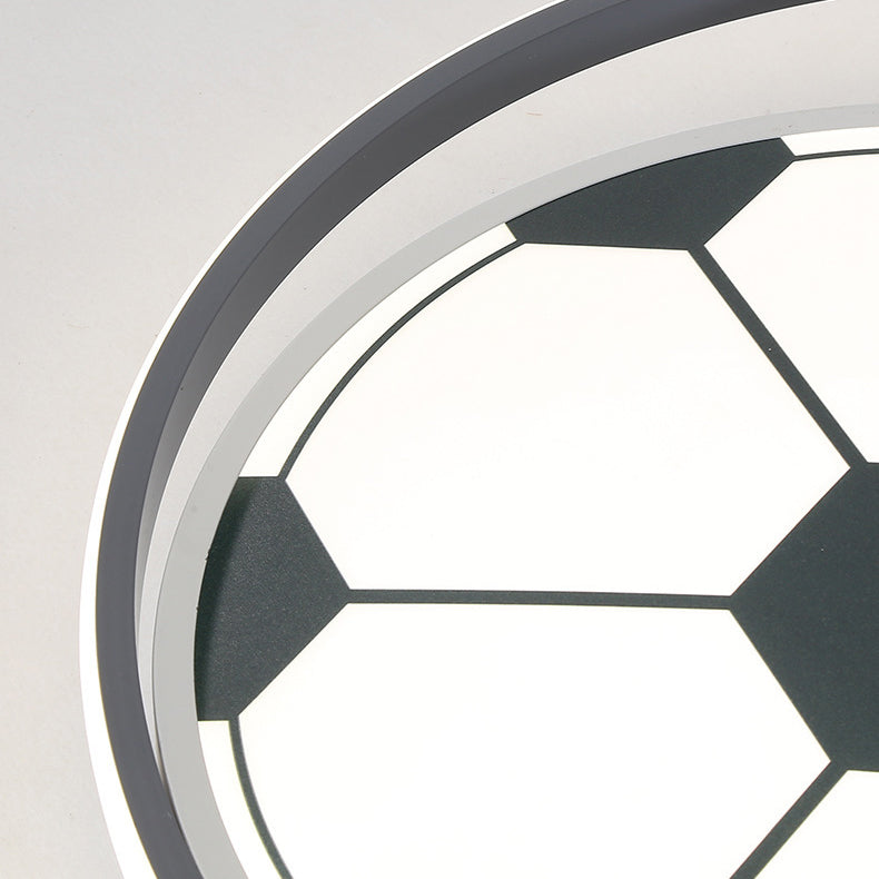 Plafón de techo infantil LED de hierro y PVC con diseño creativo contemporáneo de fútbol de dibujos animados para dormitorio 