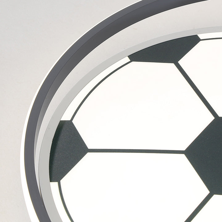 Plafón de techo infantil LED de hierro y PVC con diseño creativo contemporáneo de fútbol de dibujos animados para dormitorio 