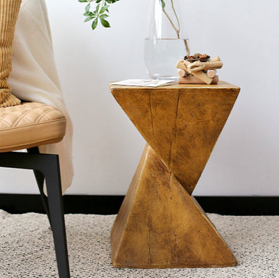 Table d'appoint carrée géométrique en argile de magnésium industriel contemporain pour le salon 