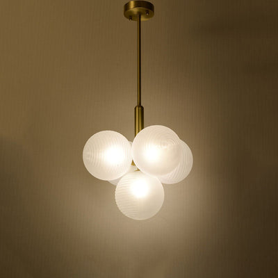 Zeitgenössische kreative Orb Traube Eisen Glas 1/5/13 Licht Kronleuchter für Wohnzimmer 