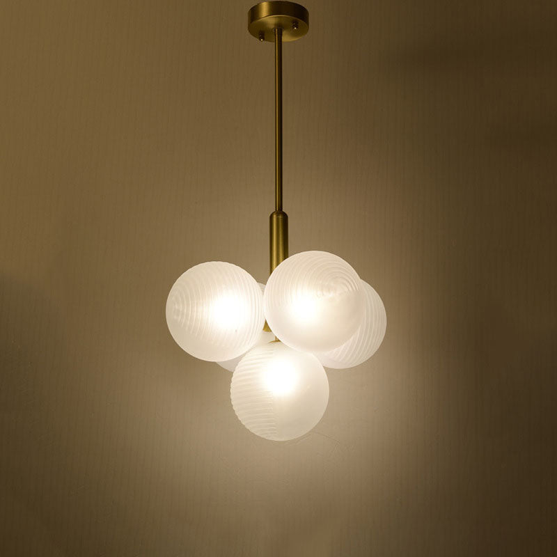 Zeitgenössische kreative Orb Traube Eisen Glas 1/5/13 Licht Kronleuchter für Wohnzimmer 