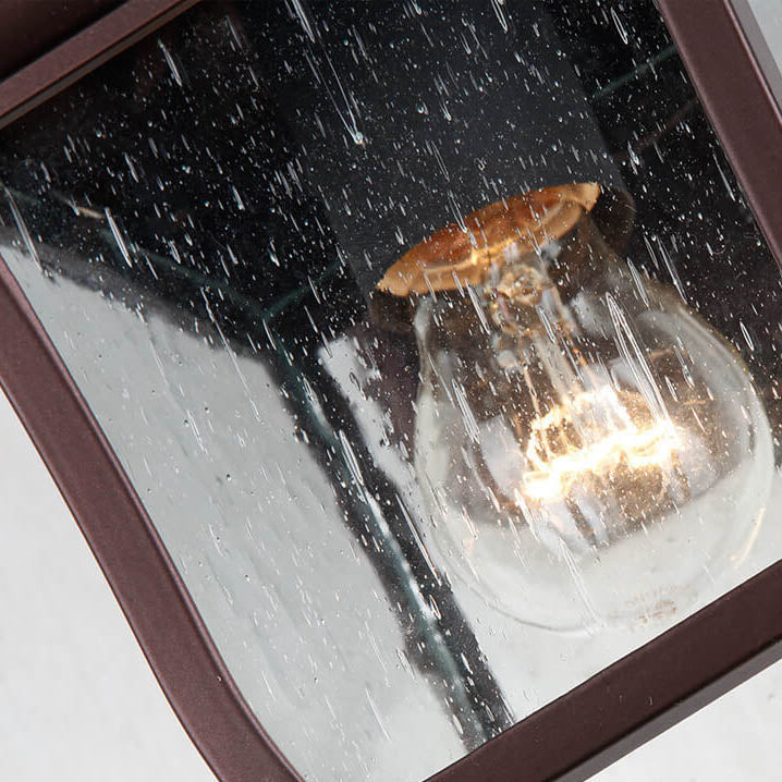 Lámpara de Aplique de Pared Exterior de 1 Luz de Aleación de Aluminio Retro Contemporáneo con Vidrio para Jardín 