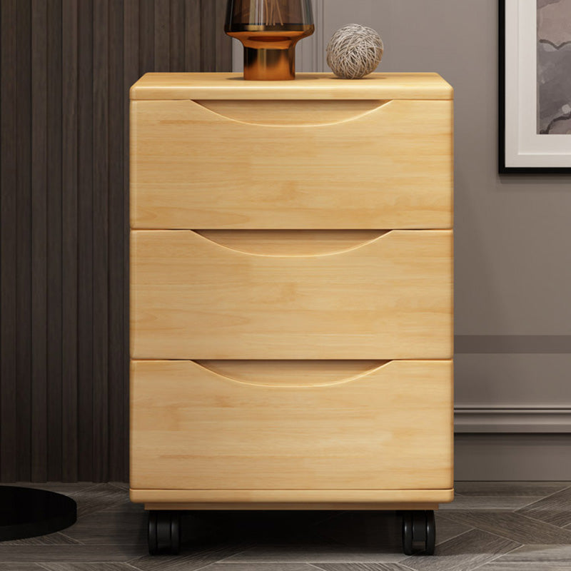 Mesita de noche tradicional japonesa rectangular cúbica de madera de caucho y metal con 2/3 cajones para el lado de la cama 