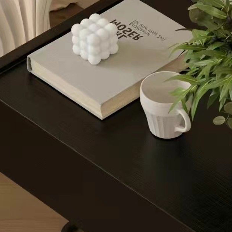 Table de chevet moderne minimaliste rectangulaire en bois massif et fer avec 1 tiroir pour chambre 