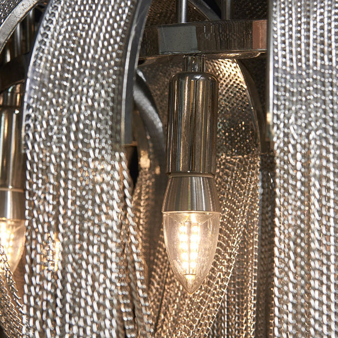 Modern Luxury Iron Aluminum Chain Tassel 6/8/10/12/15 Light Chandeliers For Hallway