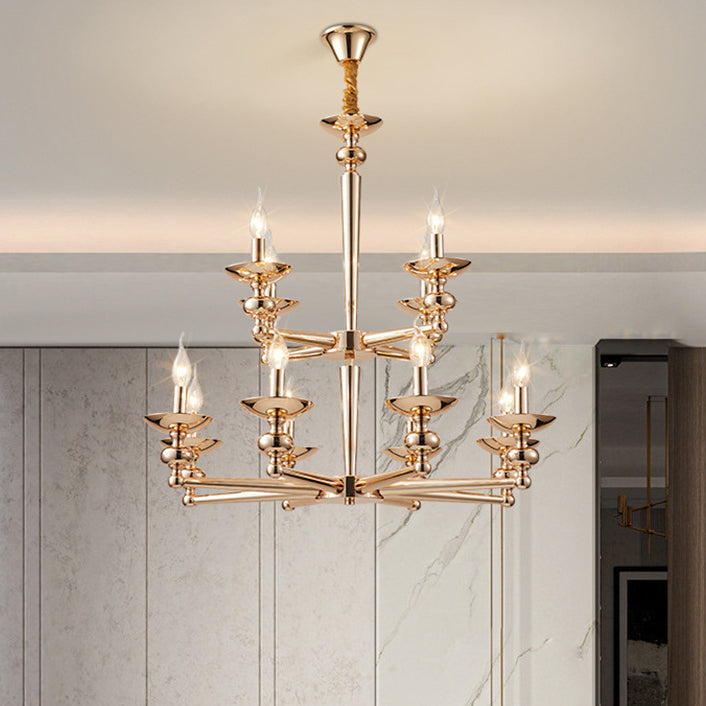 Modern Luxury Candelabra Iron 6/8/10/12/15 Light Chandelier For Living Room