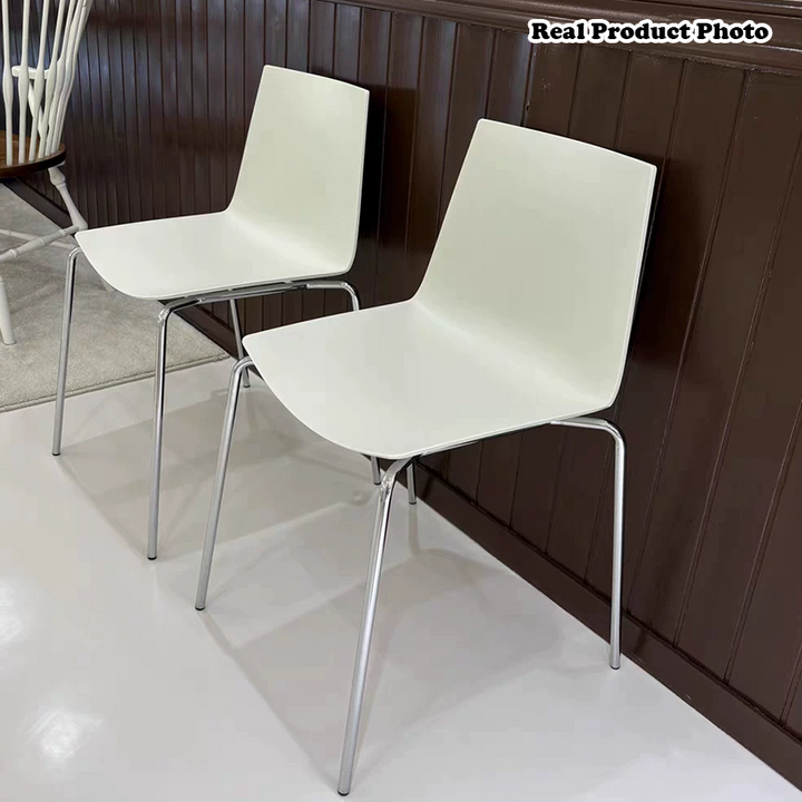 Moderner minimalistischer rechteckiger PP-Kohlenstoffstahl-Esszimmerstuhl ohne Armlehnen für Esszimmer &amp; Küche 