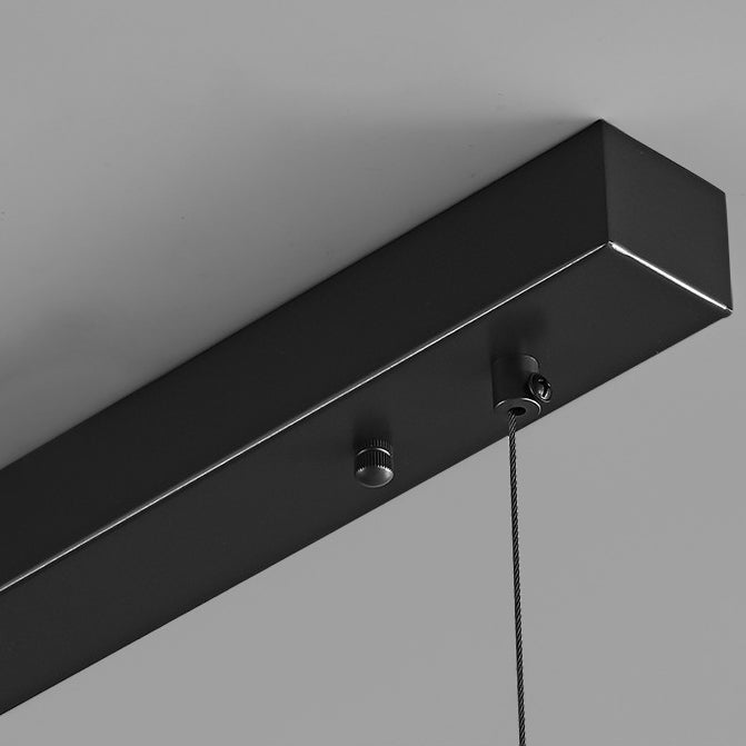 Lustre LED en résine de cuivre long avec monogramme minimaliste moderne pour salle à manger 