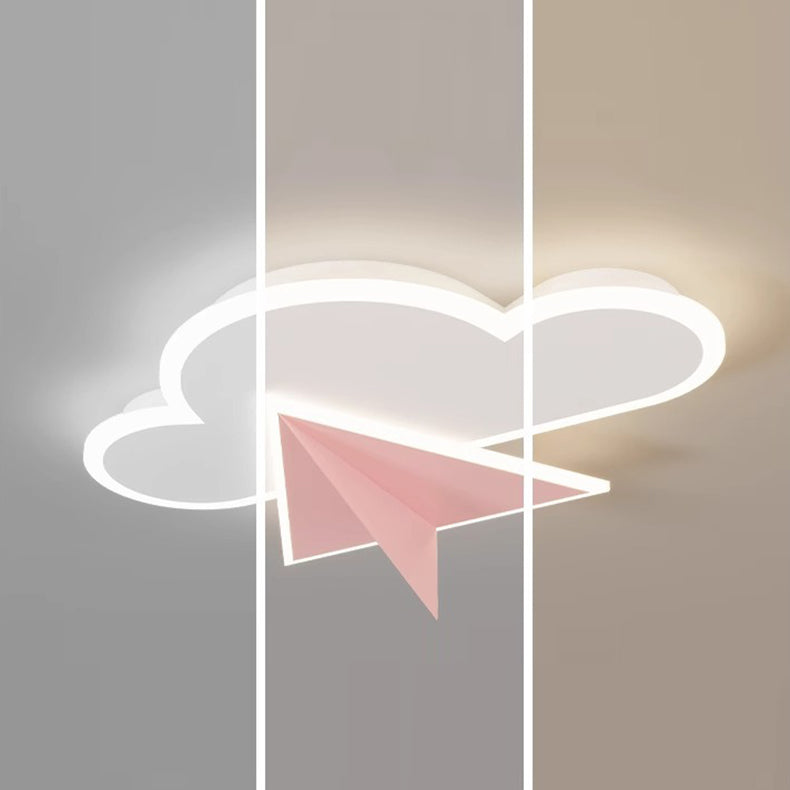 Moderne Art Deco Kinder Eisen Acryl Wolke Flugzeug LED Unterputz Deckenleuchte für Schlafzimmer 